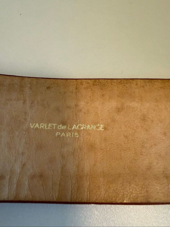 Vintage Varlet de Lagrange Leather Belt Statement Gold Metal Lion Head Sz S/M main image 10